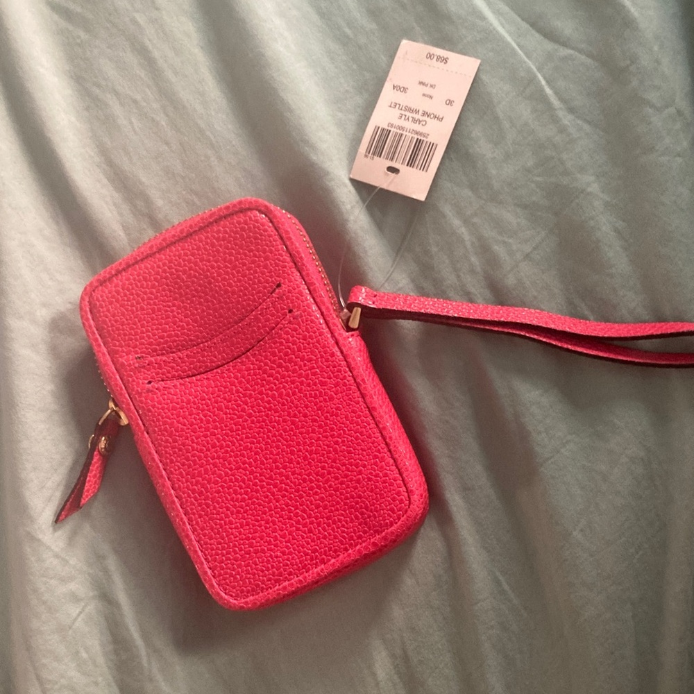 NWT henri bendel Hot Pink Studded Wristlet Wallet - Picture 3 of 6